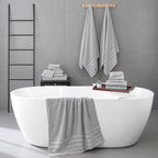 16-Piece Bath Towels Set, 100% Cotton Thick Soft Highly Absorbent Durable, Quick Dry, Bathroom Towels Set (4 Bath Towels, 4 Hand Towels, 8 Washcloths) - Perfect for Daily Use