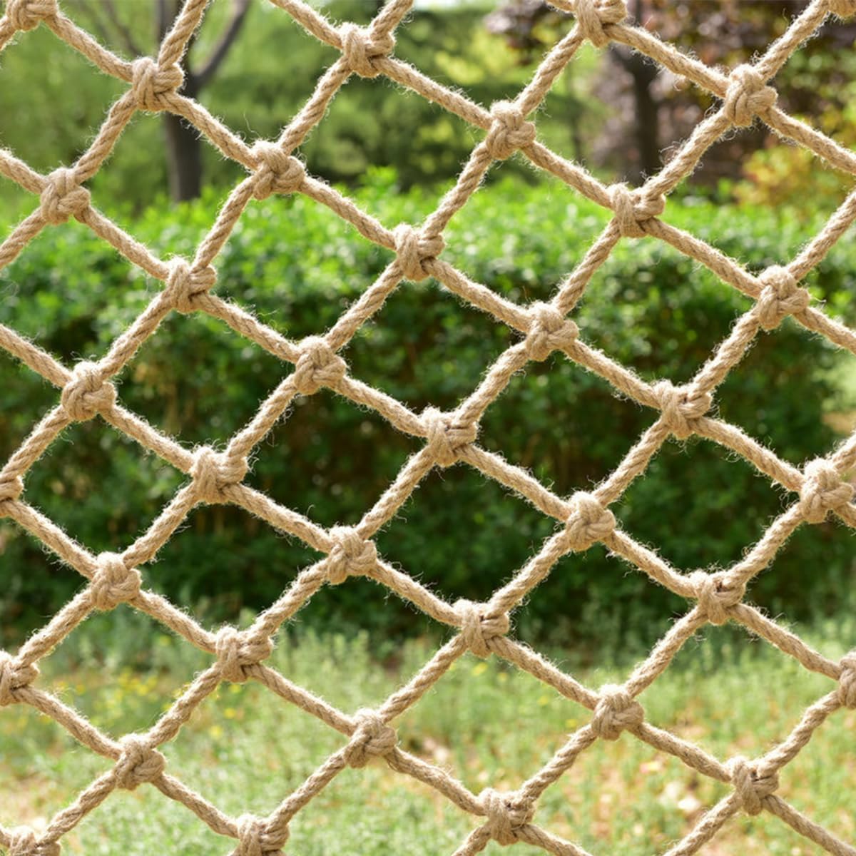 Natural Jute Hemp Rope Net,8mm Thick Safety Anti-Fall for Children Pet,Balcony Stairs Garden Playground Protection Net,Indoor & Outdoor Decor (Size:3M*7M(9.8FT*22.9FT))