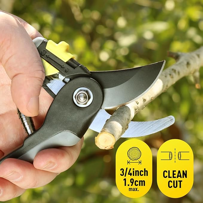Colwelt Loppers Hedge Clippers Garden Shears 3Pcs, Compact Garden Loppers Shear Set with 17’’ Bypass Branch Cutters & Hedge Shears & Pruners, Tree Shrub Care Kit for Lopping with Soft Grip Handle