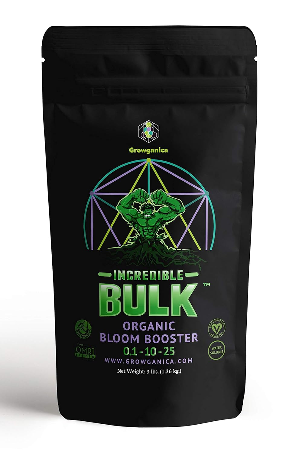 Organic Bloom Booster, Incredible Bulk 0.1-10-25. Natural Plant Food (3lb)
