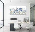 arteWOODS Elegant Flowers Wall Art - Blue White Botanical Pictures for Wall Decor Floral Blossom Canvas Painting Print Artwork for Living Room Bedroom Home Office Wall Decoration 24" x 48"