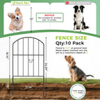 VANCASTLE Decorative Garden Fence Outdoor, 10.5ft (L) x 24in (H), 10 Panels