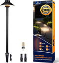 Outdoor Brass Pathway Lights - 12v Low Voltage Landscape Path Lighting Wired, LED Pathlight IP65 Waterproof, Hat-top Black for Outside Walkway Yard with 3W 270LM 2700K Warm White G4 Bulb
