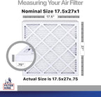 Filter King 17.5x27x1 Air Filter | 4-PACK | Carbon MERV 8 HVAC Pleated A/C Furnace Filters | MADE IN USA | Actual Size: 17.5 x 27 x .75"
