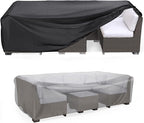 Patio Furniture Set Cover Waterproof, Mrrihand Outdoor Sectional Sofa Set Cover Heavy Duty 600D Table and Chair Set Cover 118" L× 57" W× 28" H
