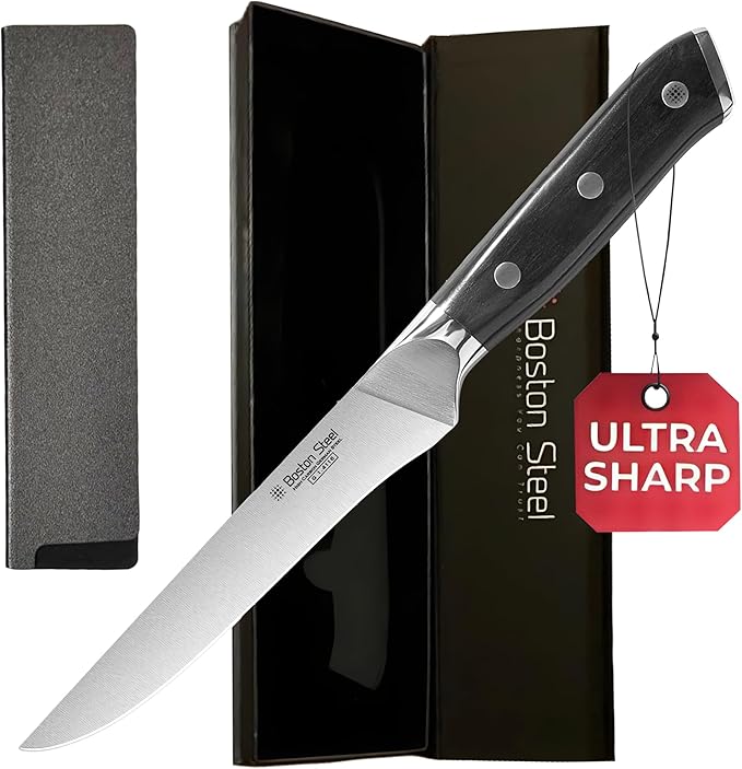Boning Knife 6 Inch – Ultra Sharp High Carbon Stainless Steel Kitchen Knife with Comfortable Grip, Ergonomic Handle, Gifts for Women and Men, Premium Cooking Knife with Gift Box