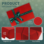 Rinrda Large Christmas Red Gift Box,13.75"x9"x4.5", Gift Boxes with Magnetic Lids for Presents Closure Gift Packing for Birthday,Christmas, Halloween,Wedding,Bridal Gifts,Mother's Day Gift Packging