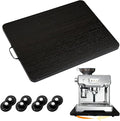 360° Rotatable Sliding Tray for Kitchen Appliances, Wooden Sliding Tray for Coffee Maker, Coffee Pot Slides for Countertop Installation, Easy to Slide (Black, Large)
