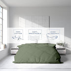 Kotton Culture 1 Pc Custom Size Duvet Cover Only -100% Egyptian Cotton Sateen 600 Thread Count Ultra Soft Premium Durable Comforter Cover Zipper Closure & Corner Ties (Sage Green, Custom)