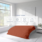 Kotton Culture 3 Pc Twin Size Duvet Cover Set- 100% Egyptian Cotton Sateen 600 TC Ultra Soft Premium Durable Comforter Cover Zipper Closure & Corner Ties (Burnt Orange, Twin/Twin XL 68" X 90")