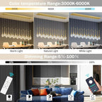 16 Lights Modern Glam Crystal Chandelier for High Ceiling LED Dimmable Pendant Light for Staircase Foyer Enterway Living Room Chandelier Lighting Silver