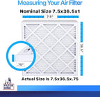 Filter King 7.5x36.5x1 Air Filter | 4-PACK | MERV 8 HVAC Pleated A/C Furnace Filters | MADE IN USA | Actual Size: 7.5 x 36.5 x .75"