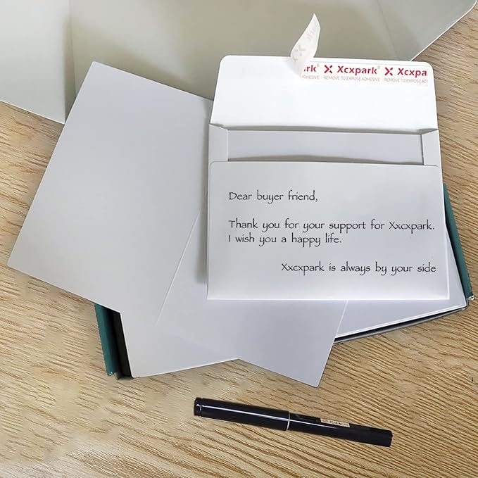 Blank White Cards,100 Qty 5.25 x 7.25 inches Printable A7 Envelopes & 100 Qty Folded Cards, DIY Greeting Cards for Invitations, Birthday, Photos, Documents, Wedding