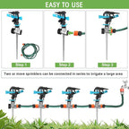 12 Pack Lawn Sprinklers for Yard Bulk Heavy Duty Water Sprinkler Head Adjustable 360 Degree Rotating Water Sprinklers Above Ground for Lawn Garden Flower Grass Irrigation Playtime