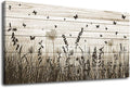 Wildflower Wall Art Autumn Canvas Picture Butterfly Grass Dandelion Artwork Vintage Wooden Board Painting Prints for Bedroom Living Room Office Home Kitchen Wall Decor Framed Ready to Hang 30" x 60"