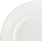 Gibson Elite Embossed Bone China Double Bowl Dinnerware Set, Service for 4 (16pcs), White