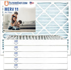 Filters Fast 18x24x2 Pleated Air Filter Merv 11, 2 AC Furnace Air Filters, Made in the USA, Actual Size 17.375x23.375x1.75, 6 Pack