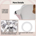 3 Cup Aluminum Moka Pot Classic Stovetop Espresso Coffee Maker 150ml 5oz Coffeemaker Percolator Mocha Pot Greca Coffee Maker Cafe Makers for Italian and Cuban Café Brewing Pink