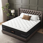 Firm Queen Mattress 14 Inch, Cooling Gel Hybrid Mattresses for Back Pain Relief Extra Lumbar Support Motion Isolation with 760+ Pocket Springs, Fiberglass-Free 365 Night Trial