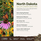 Eden Brothers North Dakota Wildflower Mixed Seeds for Planting, 1 lb, 480,000+ Seeds with Calendula, Sunflower | Attracts Pollinators, Plant in Spring or Fall, Zones