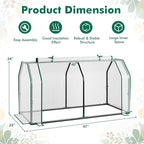 Happygrill Portable Mini Greenhouse w/Roll-up Zipper Door & All-Weather PE Cover, Outdoor & Indoor Greenhouse for Raised Garden Bed, Vegetables, Flowers, Patio, Lawn, Yard, Balcony