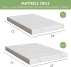 4 Inch Gel Memory Foam Sofa Mattress Full Size, CertiPUR-US Certified, with Removable Washable Cover, for Guest Rooms, Sofas, RVs & Boats