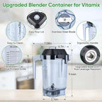 For Vitamix Blender Pitcher 48oz, Upgrade Replacement Pitcher Container Jar Cup for Vitamix Quiet One VM0145 VM0100A 36019 15978 16016 BarBoss Drink Machine Advance Commercial Blender Pitcher