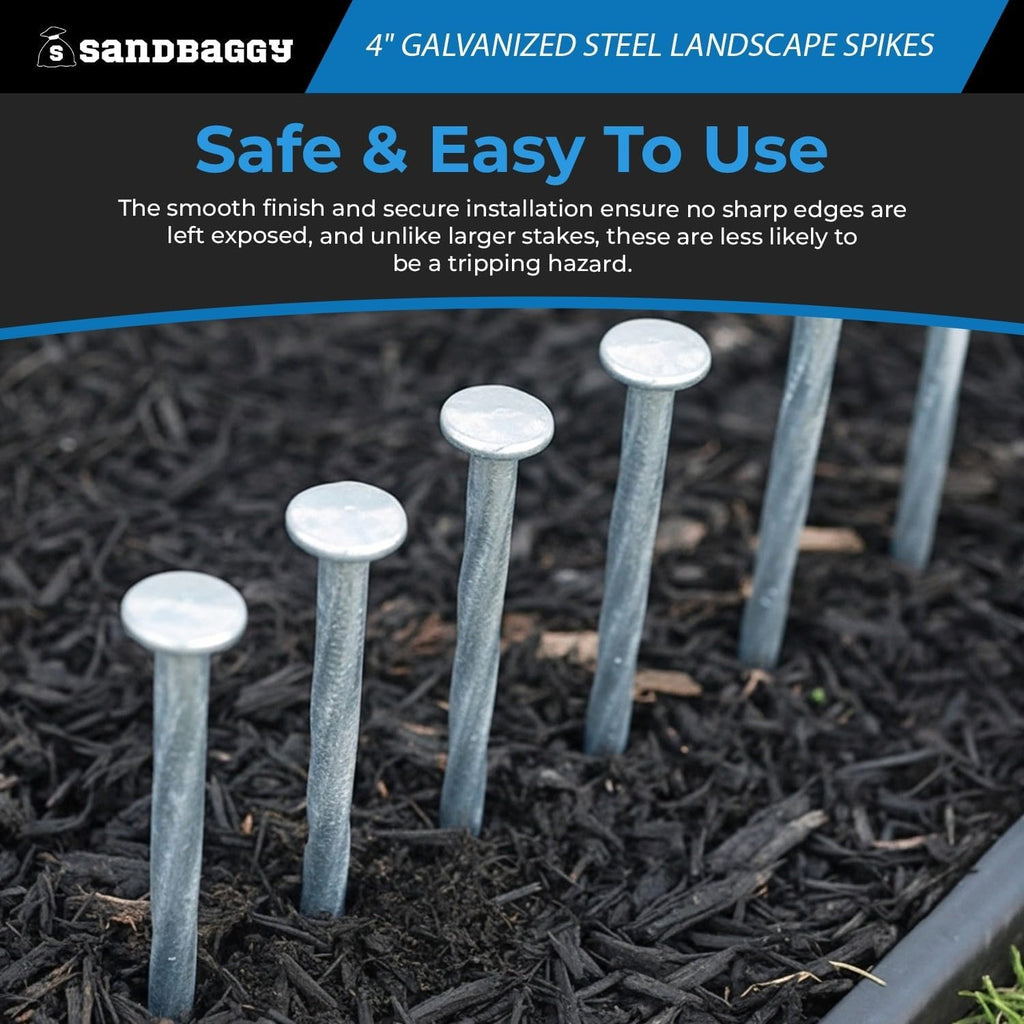 4 in. Galvanized Spiral Landscape Edging Spikes - 7 Gauge Steel (4 inch, 12000, Count)