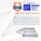 Filters Fast 18x20x1 Air Filter MERV 8, 1" AC Furnace Air Filters, Made in the USA, Actual Size: 17.75"x19.75”x0.75”, 6 Pack