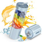 Personal Portable Blender - 16 Oz Mini Cup with 6 Blades, USB Rechargeable - Perfect for Shakes, Smoothies and Juice - Compact Blender for Travel, Gym, Kitchen and Office