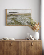 InSimSea Framed Canvas Wall Art Vintage Decor, Classical Grassland Paintings Large Wall Art, Meadow Full of Flowers Wall Pictures for Living Room Farmhouse Bathroom Wall Decor, 16"x24"
