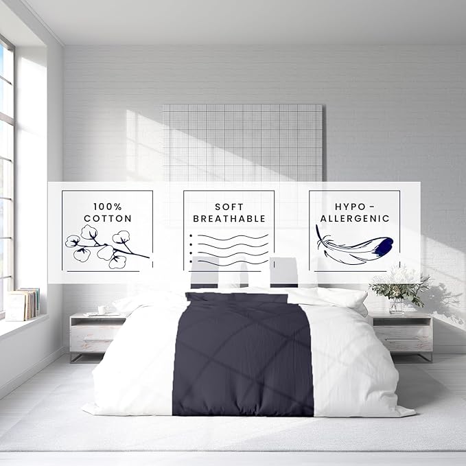 Kotton Culture 1 Pc Twin Size Duvet Cover Only -100% Egyptian Cotton Sateen 600 TC Ultra Soft Premium Durable Comforter Cover Zipper Closure & Corner Ties (Speared White, Twin/Twin XL 68" X 90")
