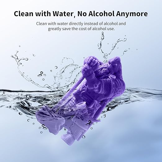 ANYCUBIC Upgraded Water Washable 3D Printer Resin, 405nm High Precision 3D Resin, Low Shrinkage Photopolymer Resin for 4K/8K/12K Capable LCD DLP Resin 3D Printer Printing (Purple, 1000g)