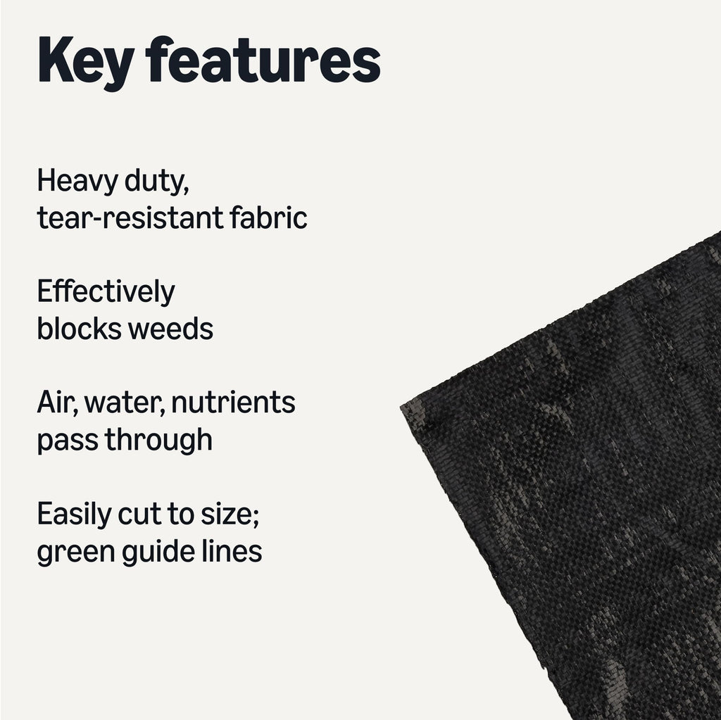 Amazon Basics Weed Barrier Landscape Fabric, 3 x 50 Feet, Black, 1-Pack