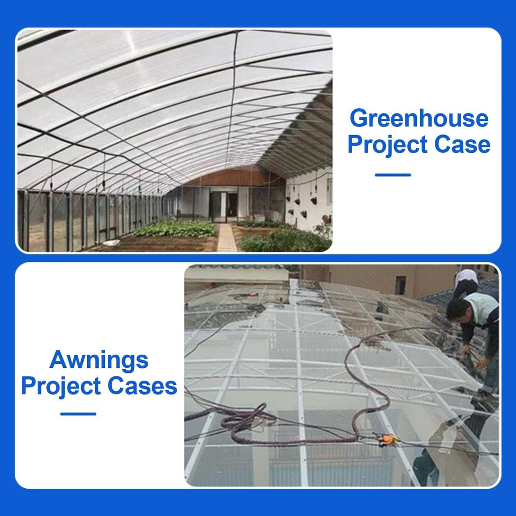 Greenhouse Panels Daylighting Roof Panels Transparent Greenhouse Panel Easy to Bend and Cut for Outdoor Gardens Greenhouses.(Blue,6x23ft)