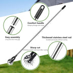 Edger Lawn Tool, 53.2 inch Manual Lawn Edger with 3 Sections Stainless Steel Handle, Rotary Grass Edger Tool with Wheel, Garden Edger for Landscaping Sidewalk Yard