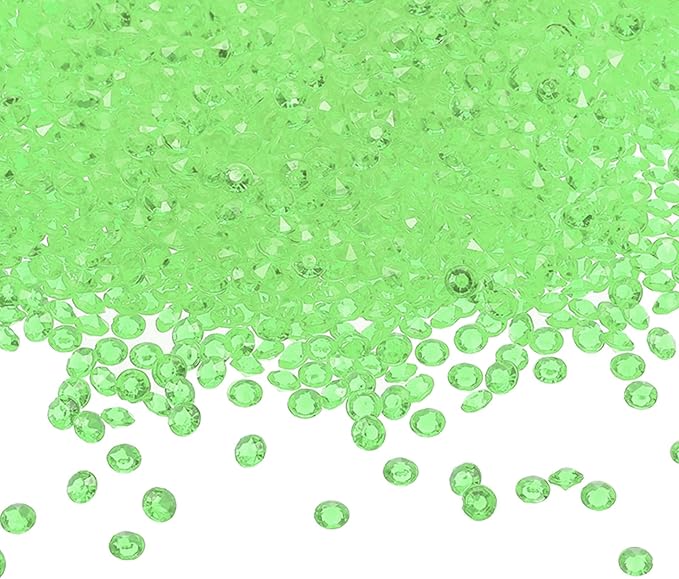 PATIKIL 10000 Pcs Wedding Table Scatter Confetti Crystals 4.5mm Acrylic Diamonds Vase Fillers Gems for Table Centerpiece Decorations Party Vase Beads, Light Green