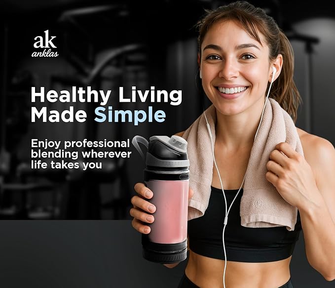 Rechargeable Smoothie Blender 700ml – Portable Mini Travel Blender for Shakes and Smoothies with Six Stainless Steel Blades and USB Charging.
