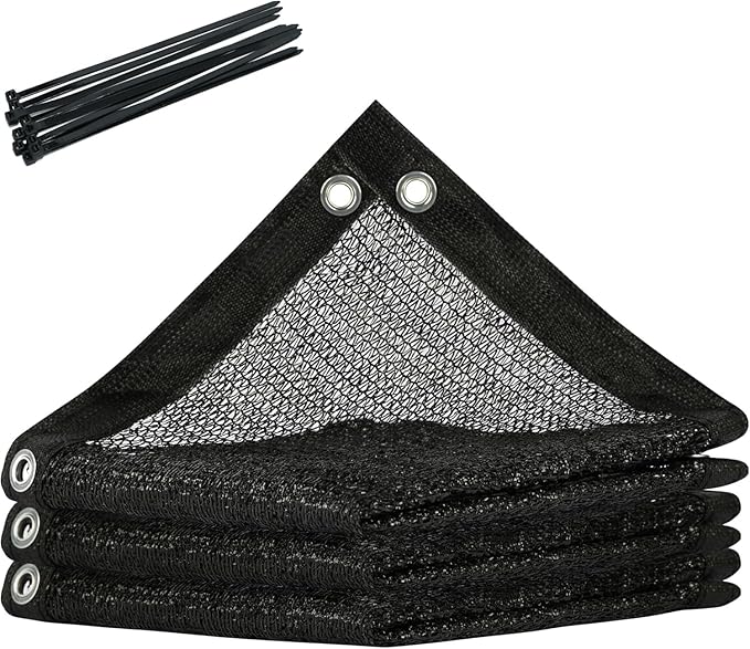 Royal Shade 50% Black Shade Cloth Custom Size 9FT x 44FT Mesh Tarp with Grommets for Garden Patio, Plant Shading, Greenhouse, Pergola, Chicken Coop, Dog Kennel, Lawn. (We Make Custom Size)