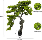 3.5ft（43in） Artificial Bonsai Tree Juniper Faux Plants Indoor Big Fake Plants Decor with Ceramic Pots for Home Table Office Desk Bathroom Shelf Bedroom Living Room Farmhouse Decorations