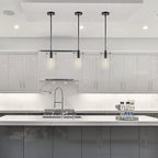 Black Pendant Lights Kitchen Island - Medium Clear Glass Pendant Light Fixture
