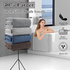 8-Piece Premium Towel Set for Bathroom|2 Oversized Large Bath Sheet,2 Hand Towels,4 Washcloths|Soft Cozy Highly Absorbent Fast Dry Microfiber Shower Towel Set for Hotel Bathroom Essentials,Navy Blue