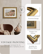 VIYYIEA Gold Framed Wall Art Canvas Print Home Decor Flower Art Vintage Botanical Print Rustic Farmhouse Wall Decor Mid Century Modern Art Coastal Floral Room Decor Wall Pictures Bedroom 11x14in