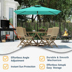 6.5' x 10' Rectangular Patio Umbrella Large Outdoor Market Umbrella w/ UV Protection, Push Button Tilt and Crank Lift, Rectangle Table Umbrella for Garden, Deck, Pool, Patio, Turquoise Blue