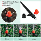 1/4" Drip Irrigation Emitters: 30 Pack Mist Drip Emitter with Lock Barbed Adjustable Drippers for 1/4 inch Tubing Drip Irrigation Parts for Garden Drip Irrigation System
