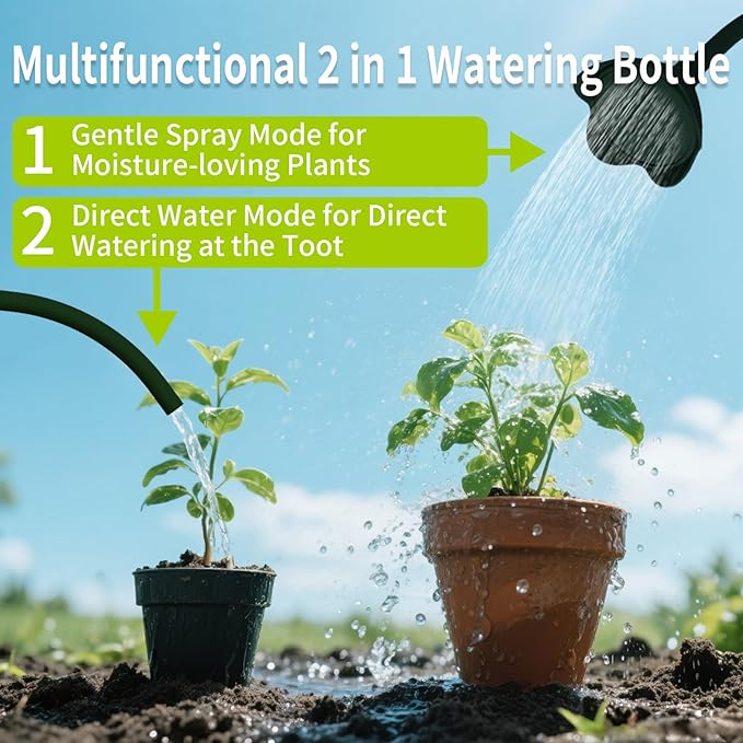 BKSAI Squeeze Bottles for Plants, 22oz Small Watering Can for Succulent, Muti-Function Squirt Bottle for Seedling Watering, Wash, Tattoo, Dark Green