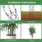 Stackable Metal Trellis for Climbing Plants Outdoor & Indoor - 4 Pack Garden Trellis for Potted Plants, Rust-Resistant Plant Support Stakes for Vines, Flowers - Sturdy Plant Trellis