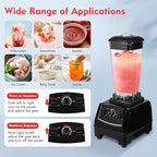2L 2200W Professional Countertop Blender Heavy Duty Household Grade Blender Mixer with Food Grade ABS Stirring Rod for Milkshakes and Ice Cream (black)