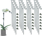 20 Pack Plant Support Stakes with 24 Pcs Plant Clips, Garden Single Stem Support Stake, Plant Cage Support Ring for Indoor Outdoor Flowers Rose Amaryllis Tomatoes Peony Lily Orchid (24 Inch)
