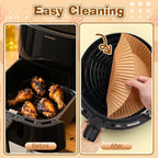 Honeydak 300 Pcs Air Fryer Disposable Paper Liner, Non-stick Air Fryer Liners, Round Parchment Paper for Cooking Baking Oil Proof Microwave Roasting Food Grade Easy Cleanup (9 Inch)